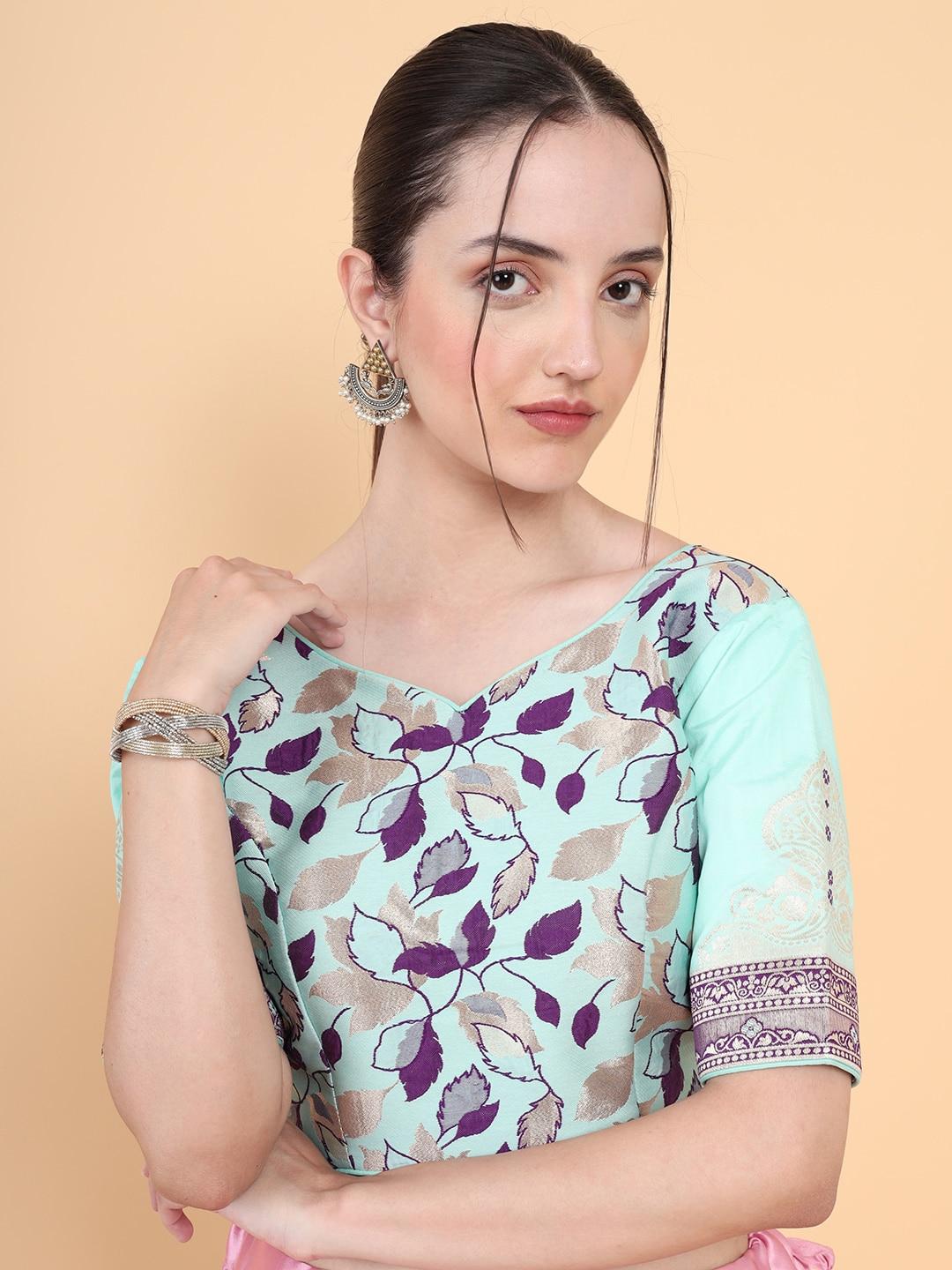 MIMOSA Women Woven Design Readymade Saree Blouse