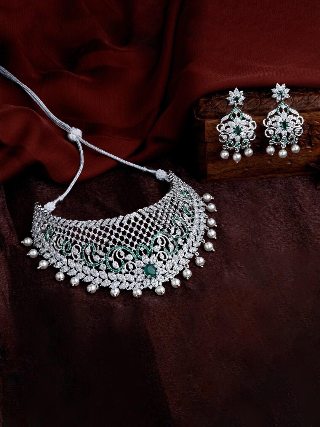 Estele Rhodium-Plated Crystal Jewellery Set