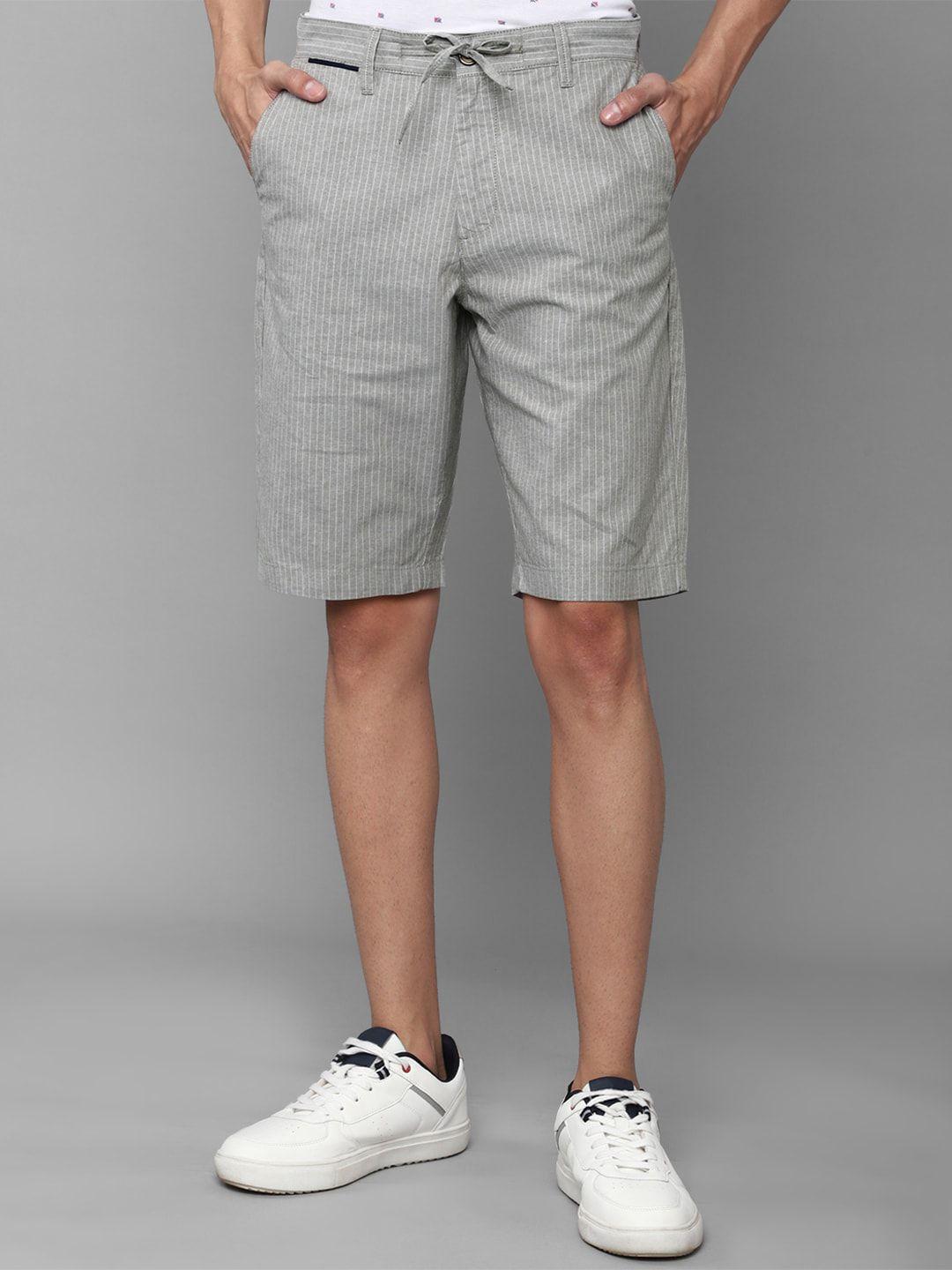 allen-solly-men-grey-striped-slim-fit-shorts