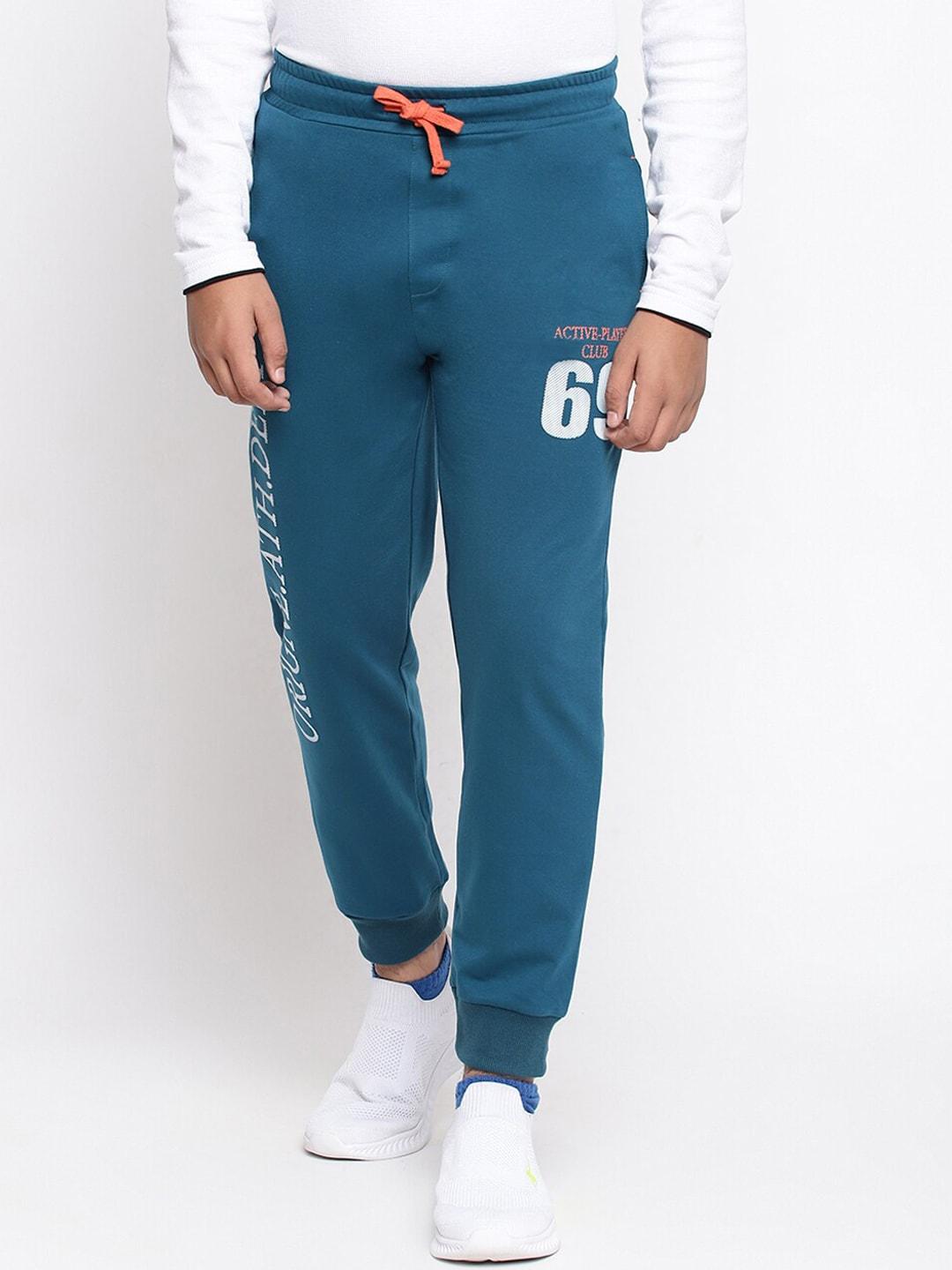 Lil Tomatoes Boys Teal Printed Jogger