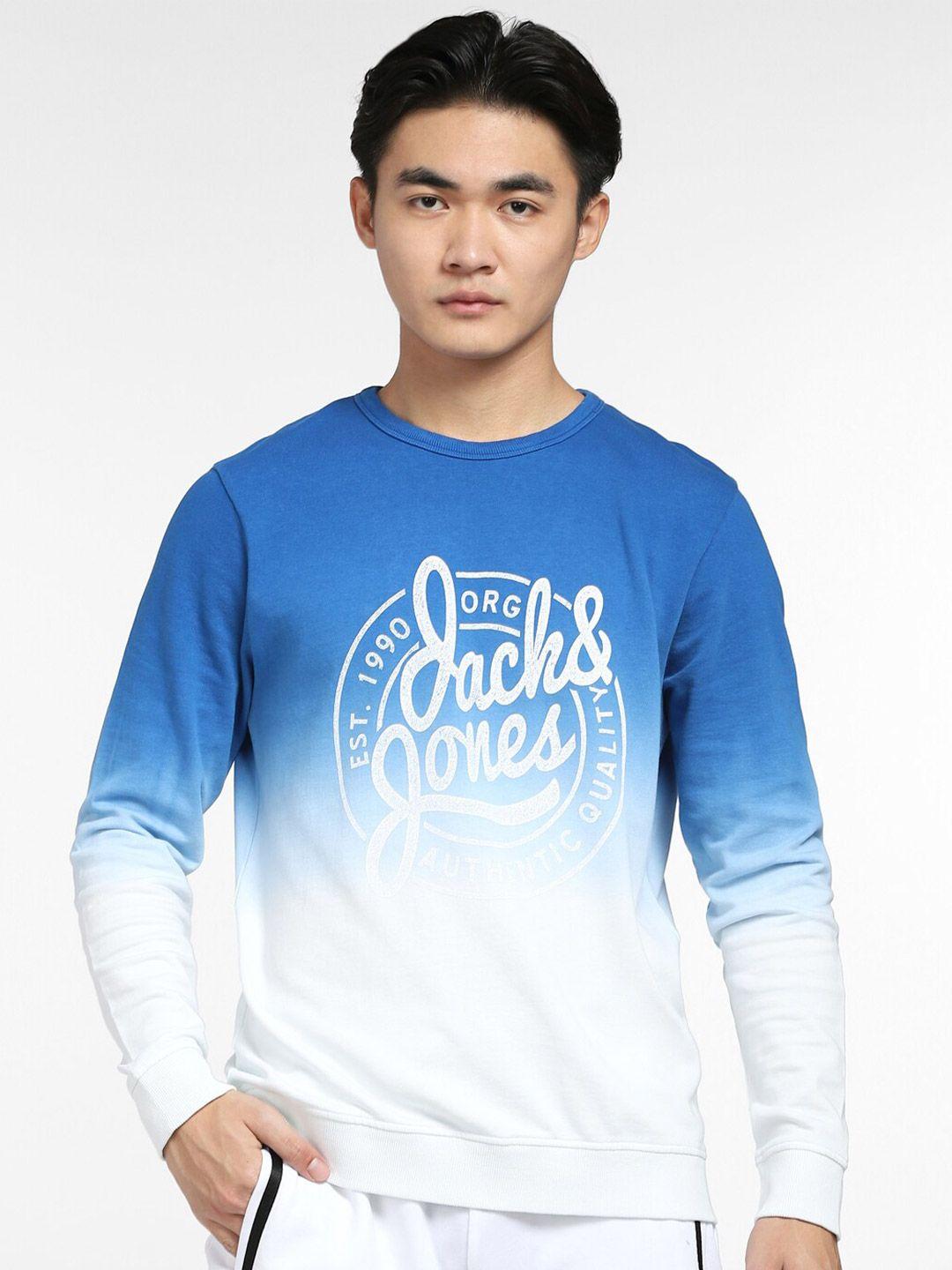 Jack & Jones Men Blue Printed Sweatshirt