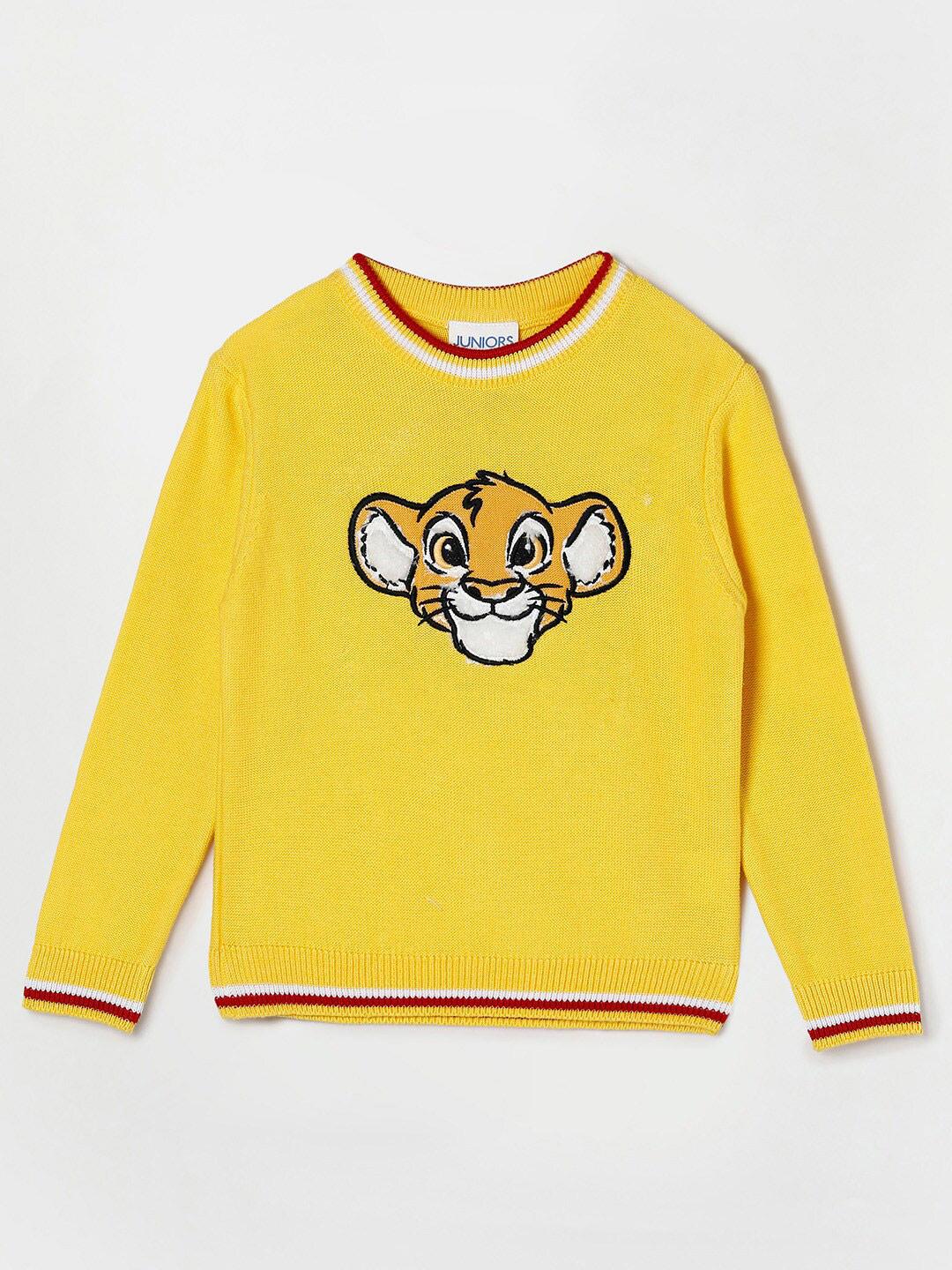 Juniors by Lifestyle Boys Yellow & White Printed Pullover