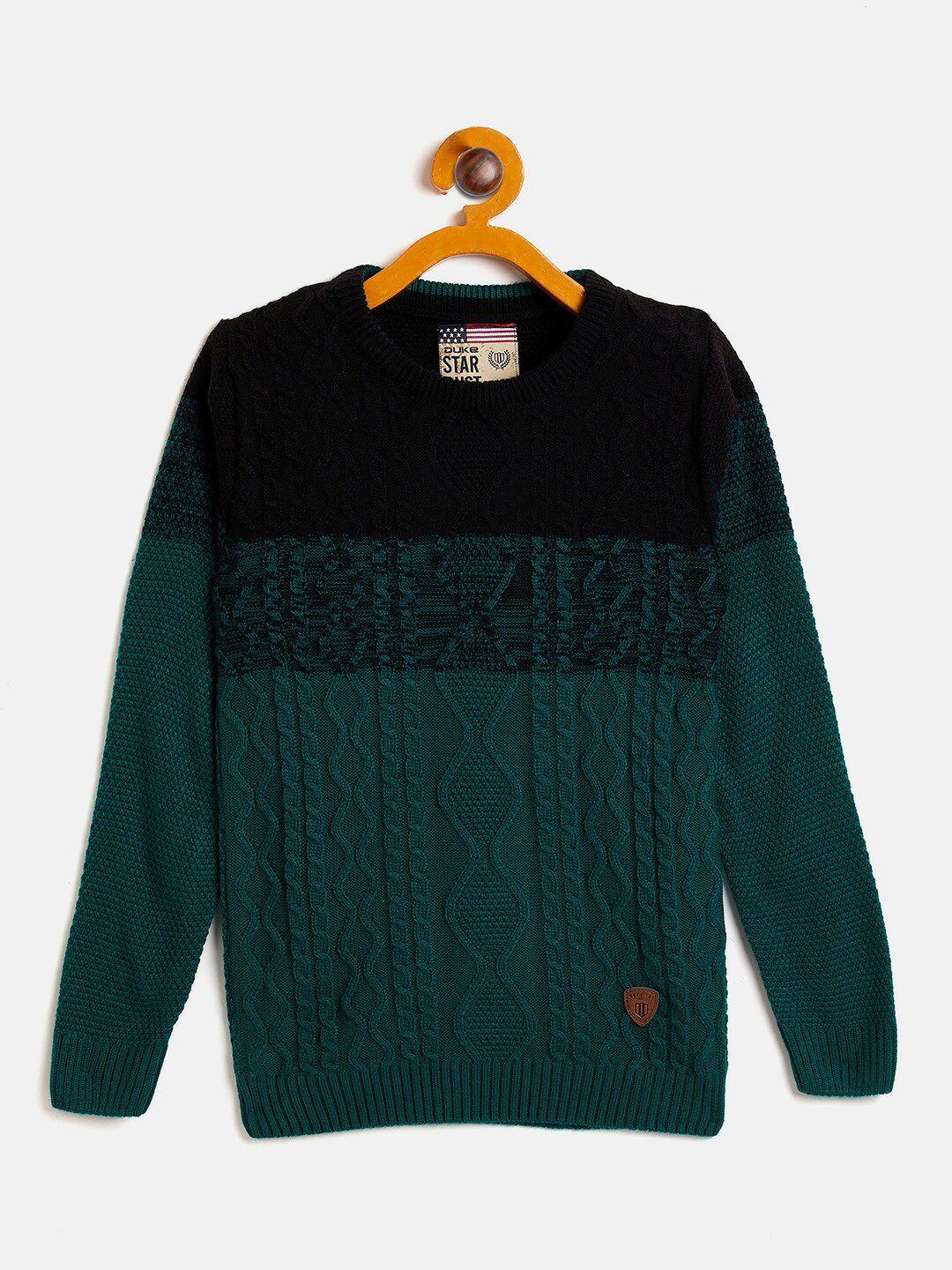 duke-boys-black-&-green-cable-knit-pullover