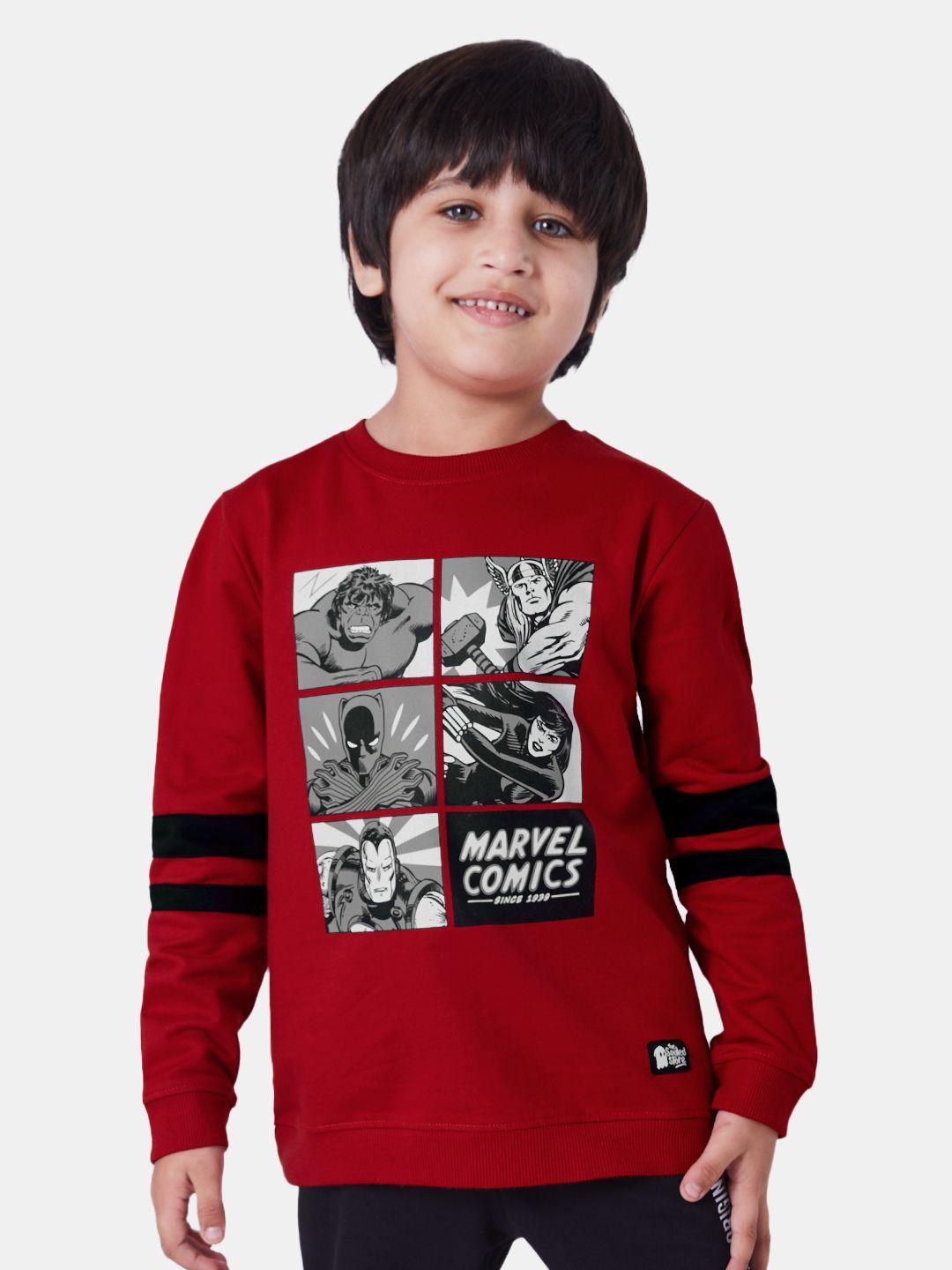the-souled-store-boys-red-printed-sweatshirt