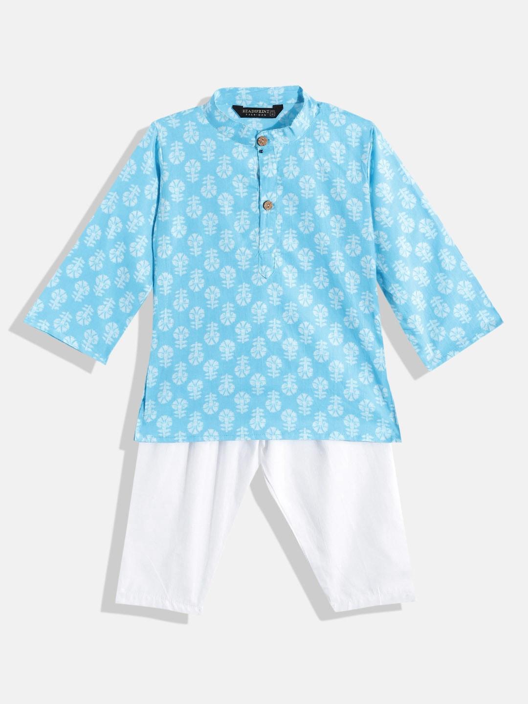 readiprint-fashions-boys-blue-ethnic-motifs-printed-pure-cotton-kurta-with-pyjamas
