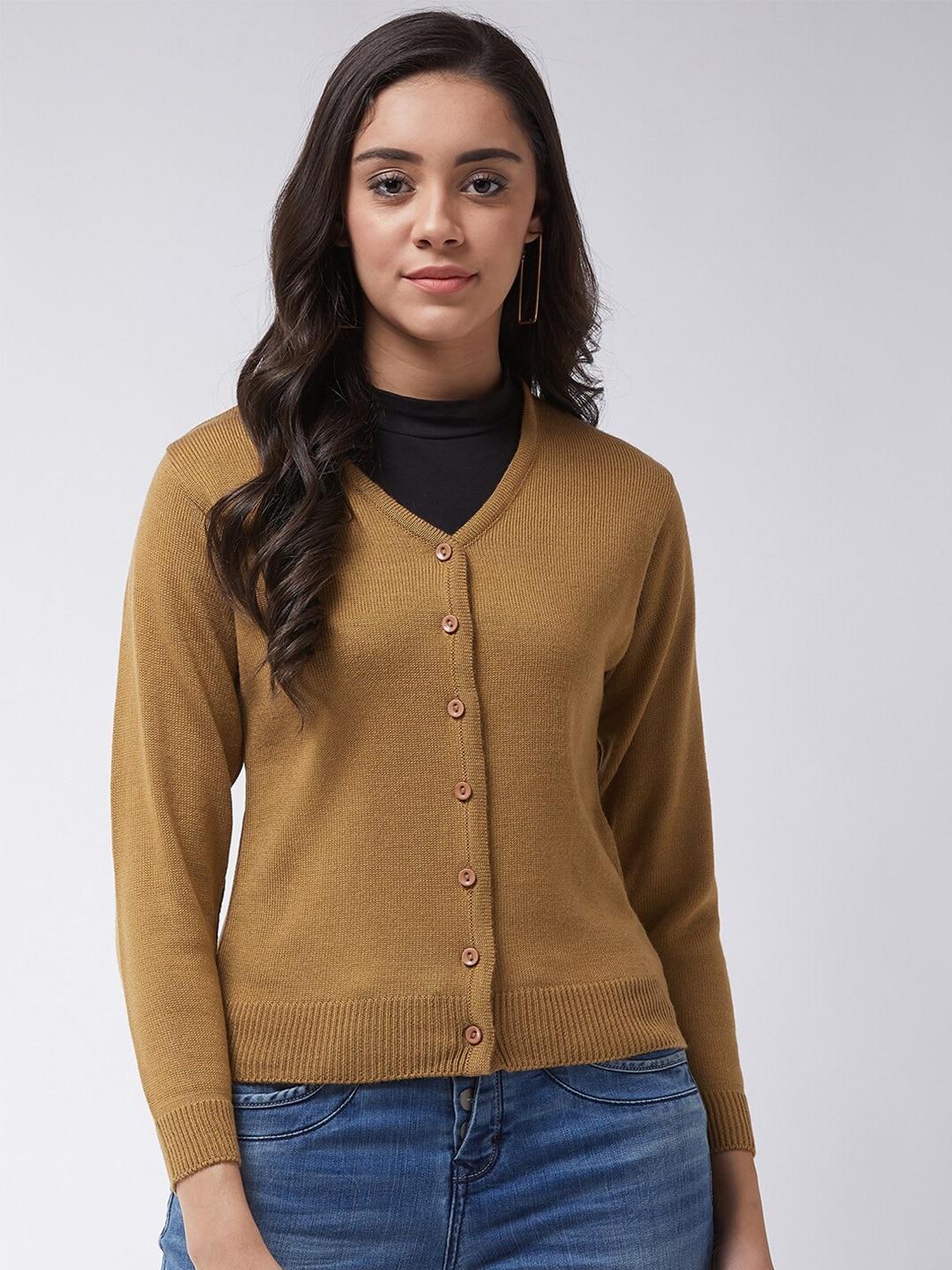 Modeve Women Beige Cardigan Sweater