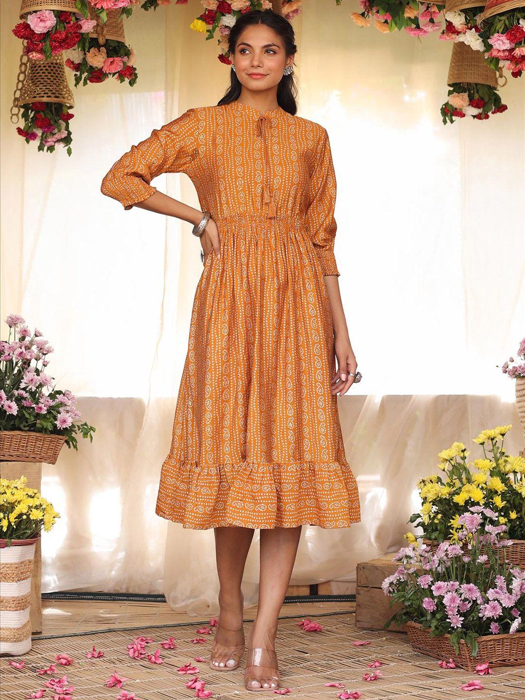 scakhi-women-mustard-yellow-bandhani-print-ethnic-dresses