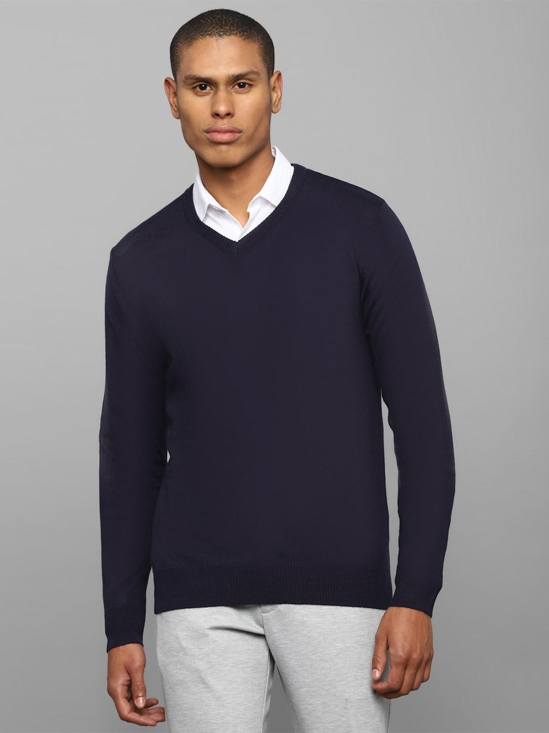 Allen Solly Men Solid Pullover with Embroidered Detail