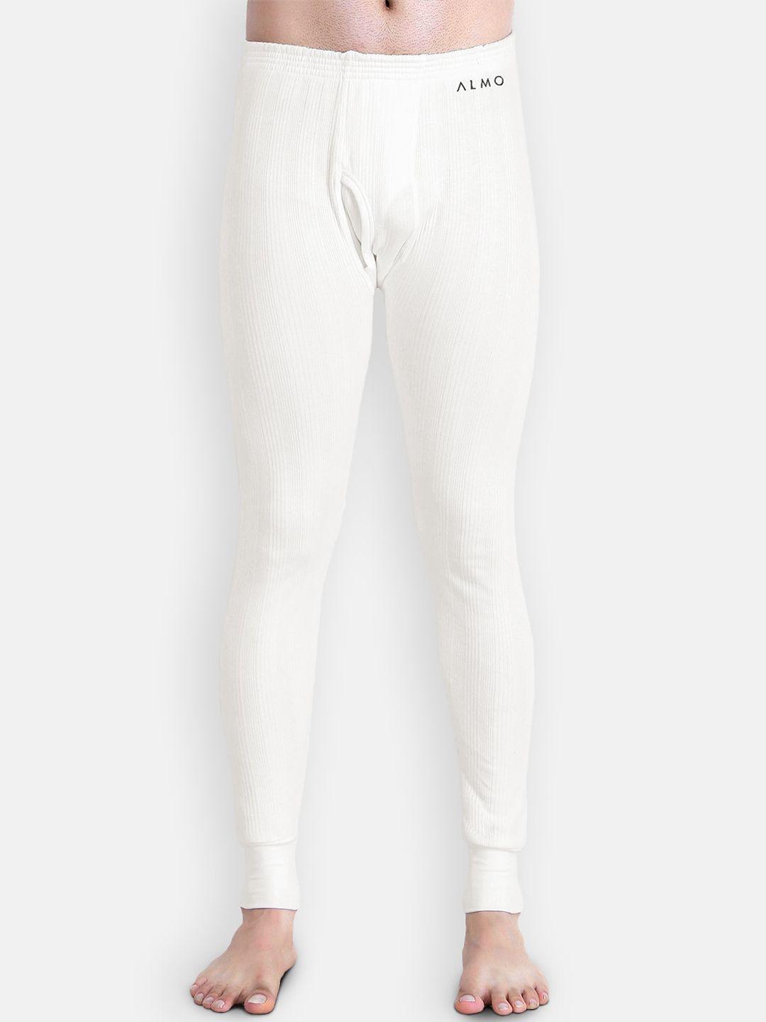 Almo Wear Men Off White Solid Cotton Thermal Bottoms