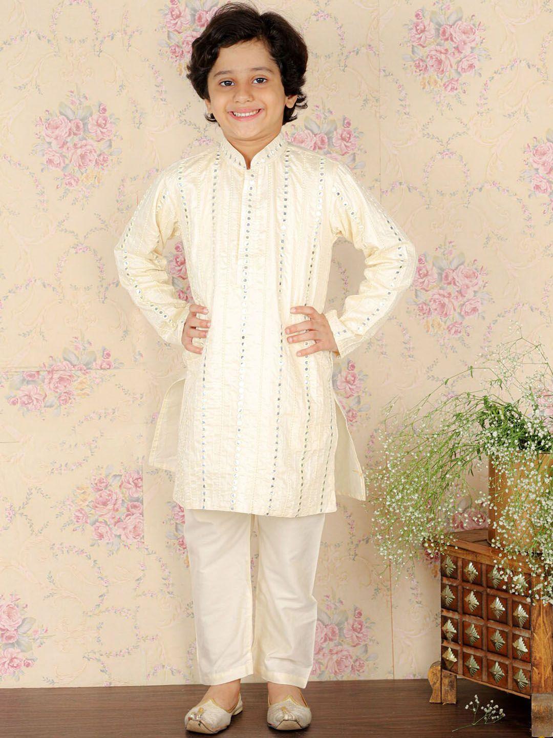 vastramay-boys-cream-coloured-embroidered-mirror-work-kurta-with-trousers