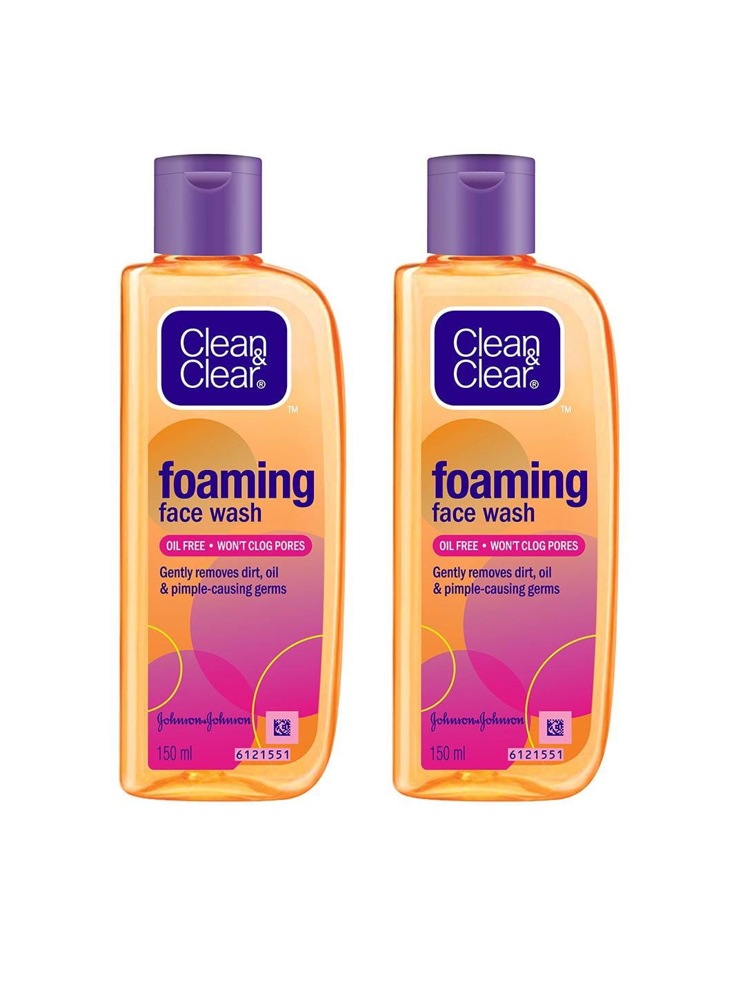 Clean&Clear Set of 2 Foaming Face Wash for Oily Skin, Acne Prone Skin - 150 ml Each