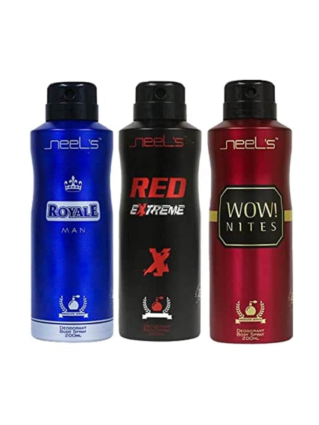 Neels Set of Royale Man + Red Extreme + Wow Nites Deodorant Body Spray - 200 ml Each