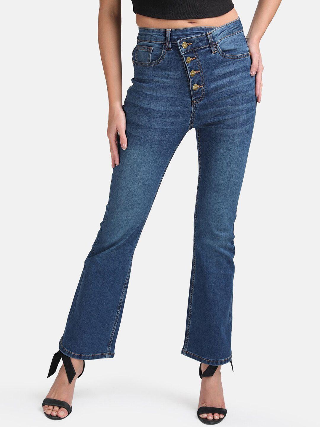 Kazo Women Blue High-Rise Cotton  Jeans