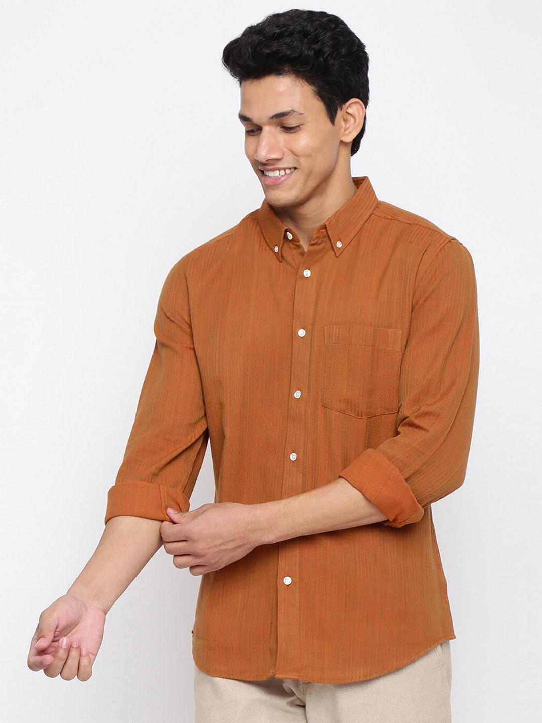 fabindia-men-rust-slim-fit-printed-casual-shirt