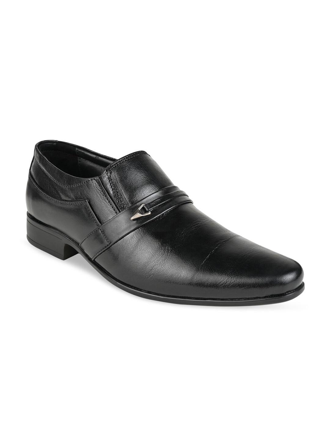 Regal Men Black Solid Formal Slip-On Shoes