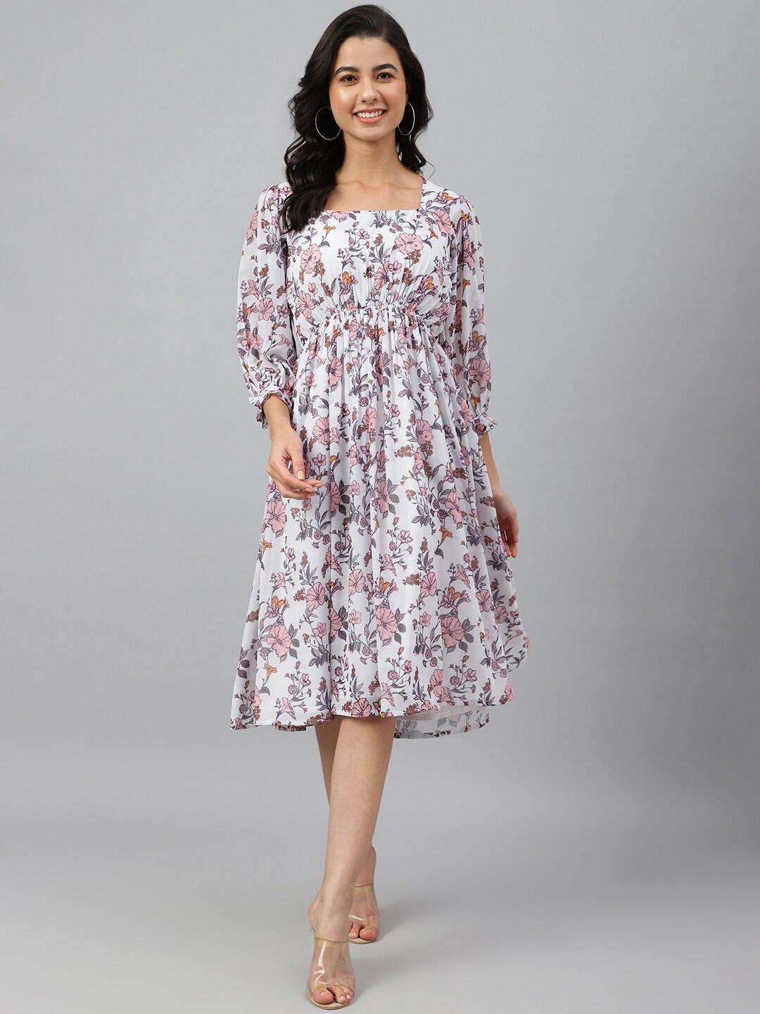 janasya-women-white-georgette-floral-print-flared-western-dressette-midi-dress