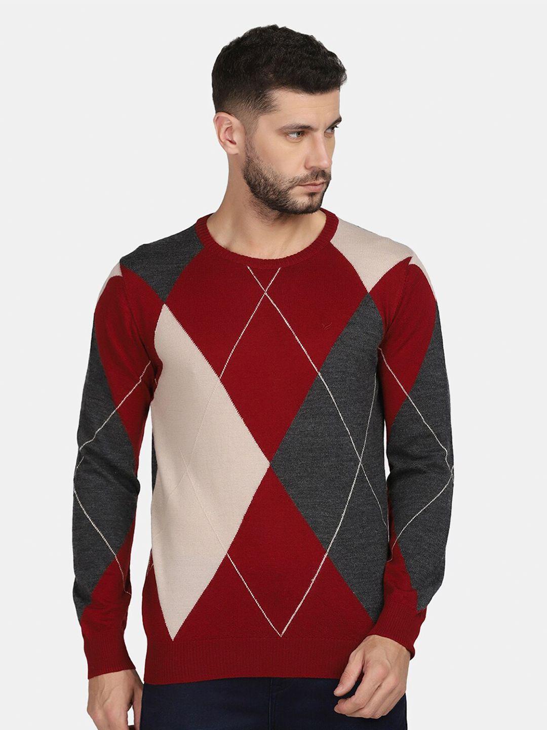 blackberrys-men-maroon-&-grey-colourblocked-wool-pullover-sweater