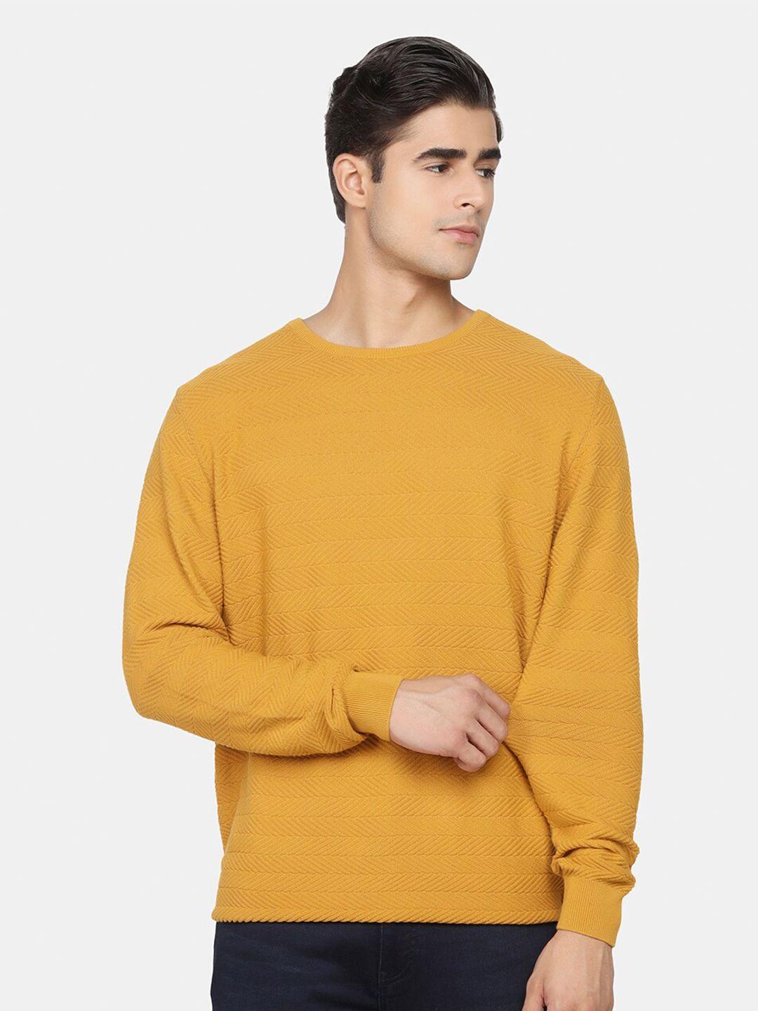 blackberrys-men-yellow-self-design-cotton-pullover