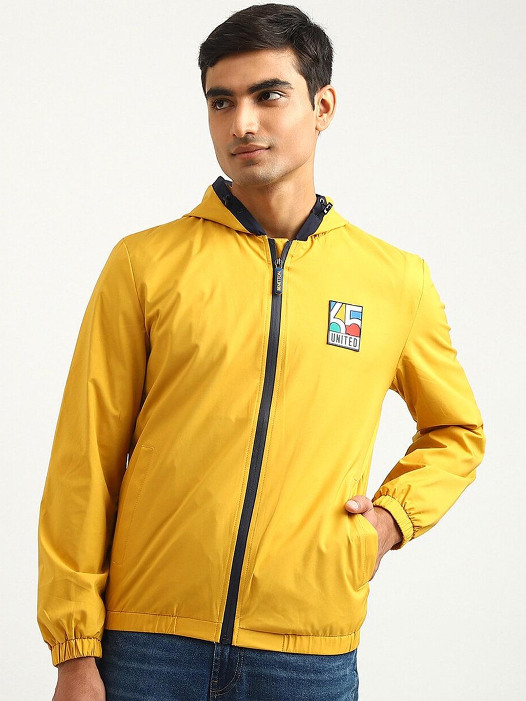 United Colors of Benetton Men Mustard Outdoor Sporty Jacket