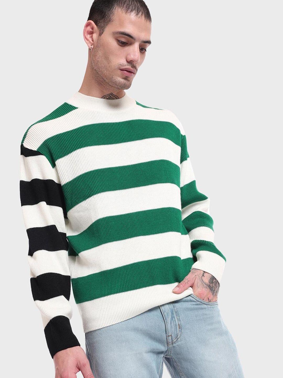 bewakoof-men-rolling-hills-striped-oversized-sweater
