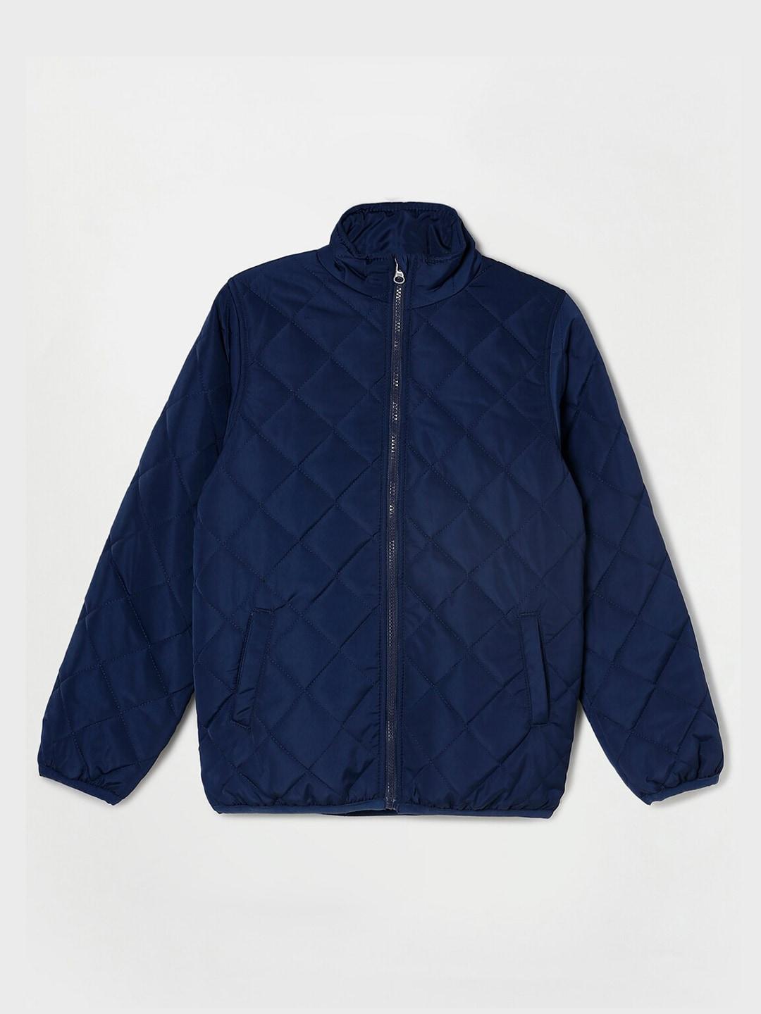 Fame Forever by Lifestyle Boys Navy Blue Solid Lightweight Quilted Jacket