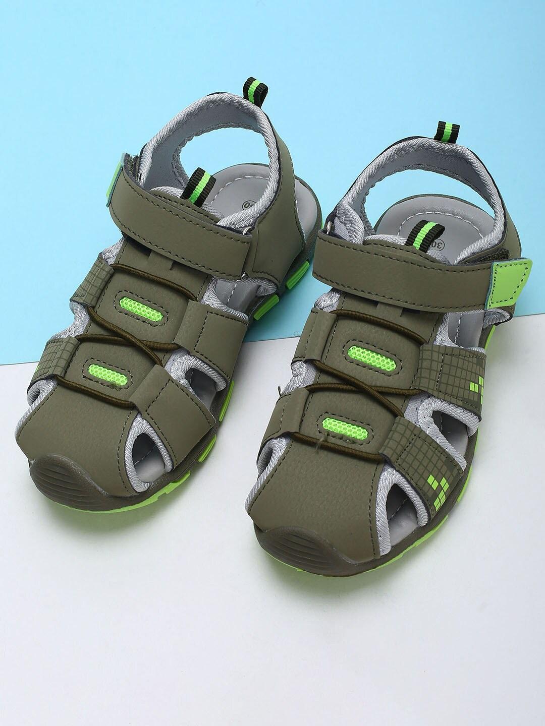 Fame Forever by Lifestyle Boys Olive Green & Grey Fisherman Sandals