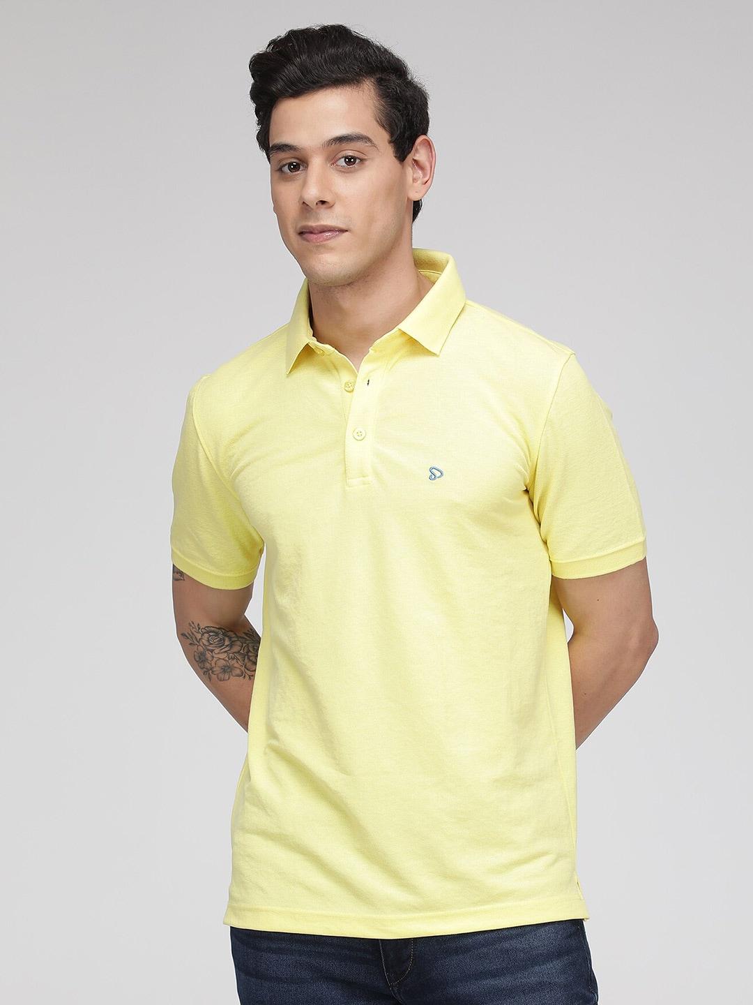SPORTO Men Yellow Polo Collar Cotton T-shirt