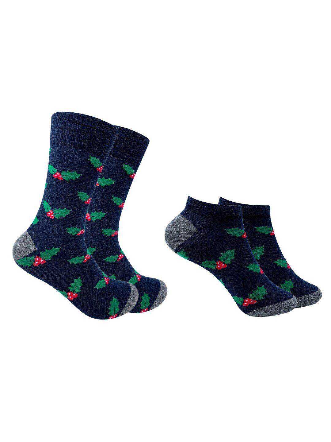 mint-&-oak-pack-of-2-navy-blue-patterned-ankle-&-calf-length-socks