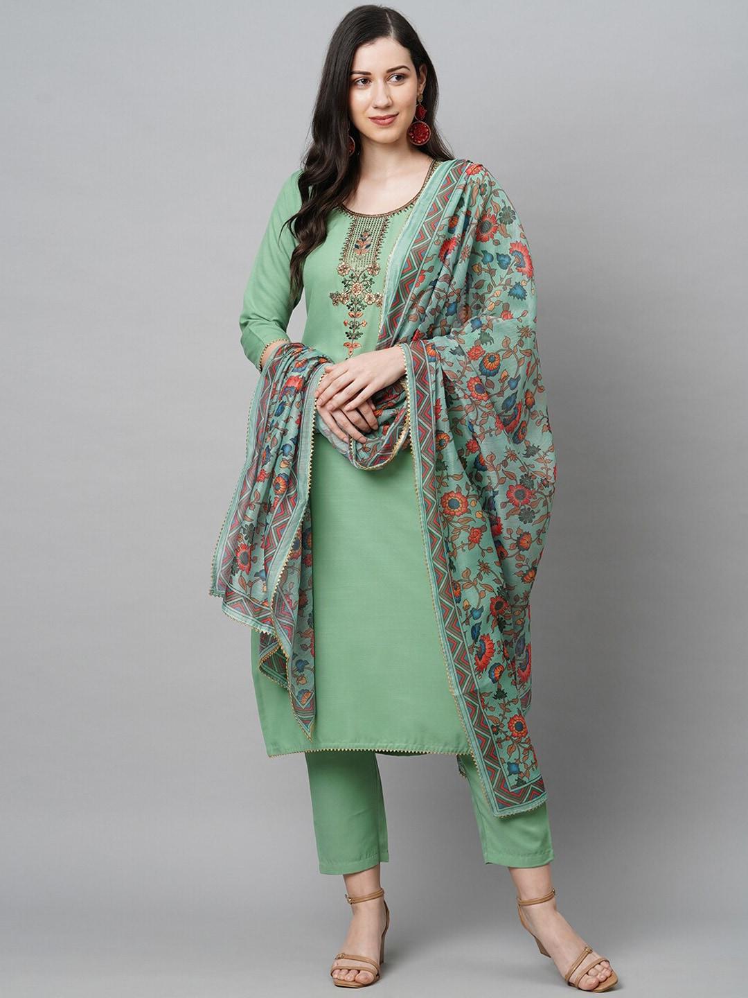 kalini-women-green-embroidered-thread-work-kurta-with-trousers-&-dupatta