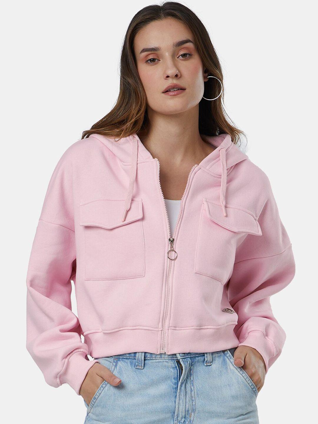 The Souled Store Women Pink Crop Denim Jacket
