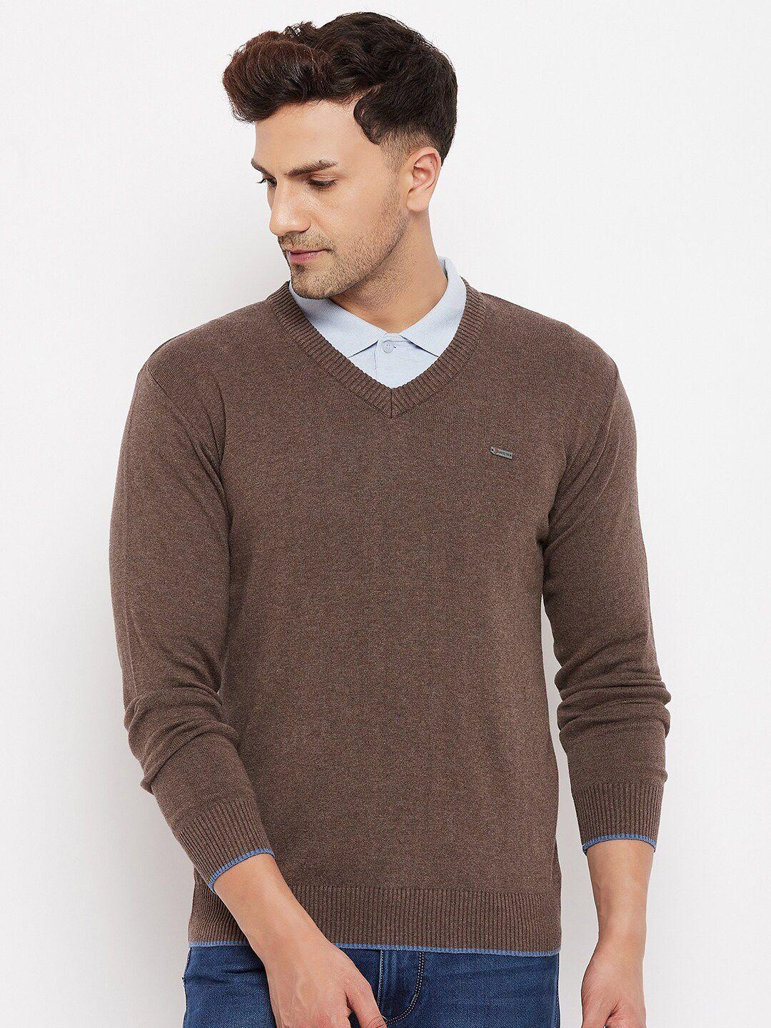 duke-men-brown-solid-long-sleeves-pullover