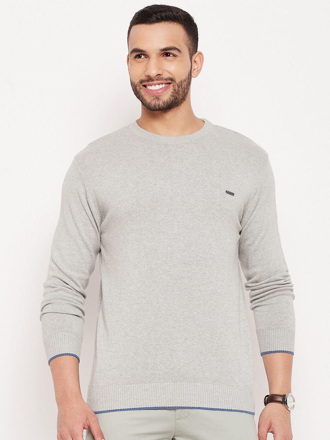 duke-men-grey-melange-solid-long-sleeves-pullover