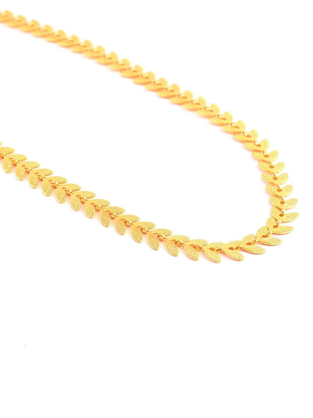 Jewar Mandi Unisex Gold-Toned Brass Gold-Plated Chain