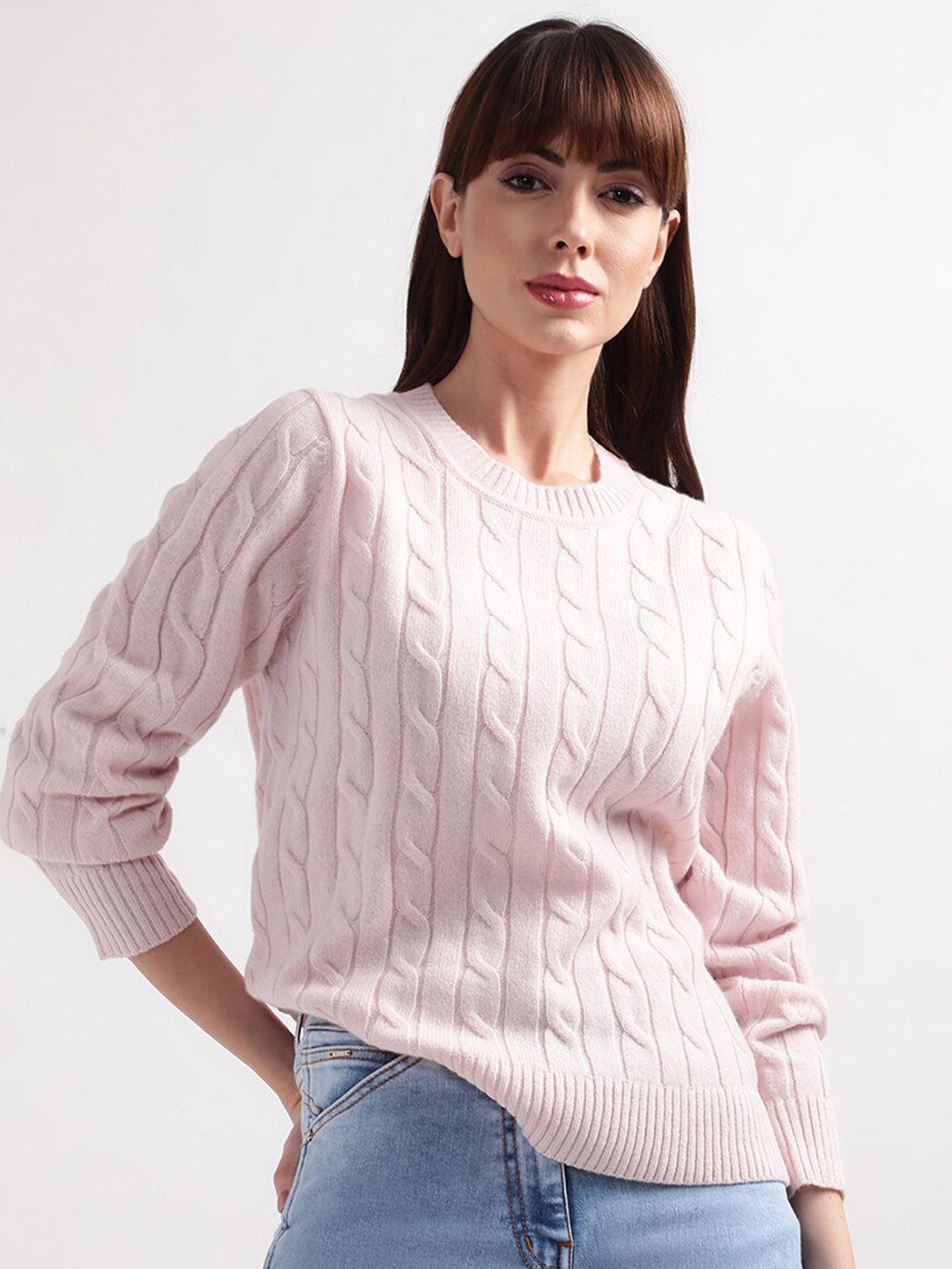 gant-women-pink-cable-knit-wool-pullover