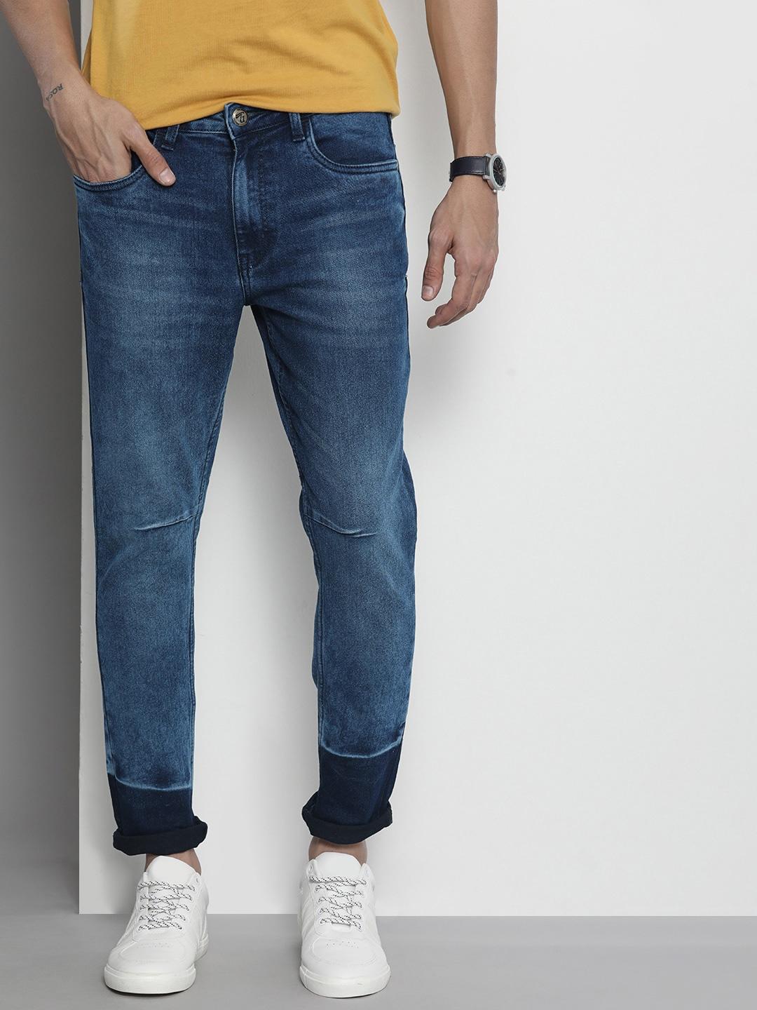 The Indian Garage Co Men Blue Relaxed Fit Light Fade Stretchable Jeans