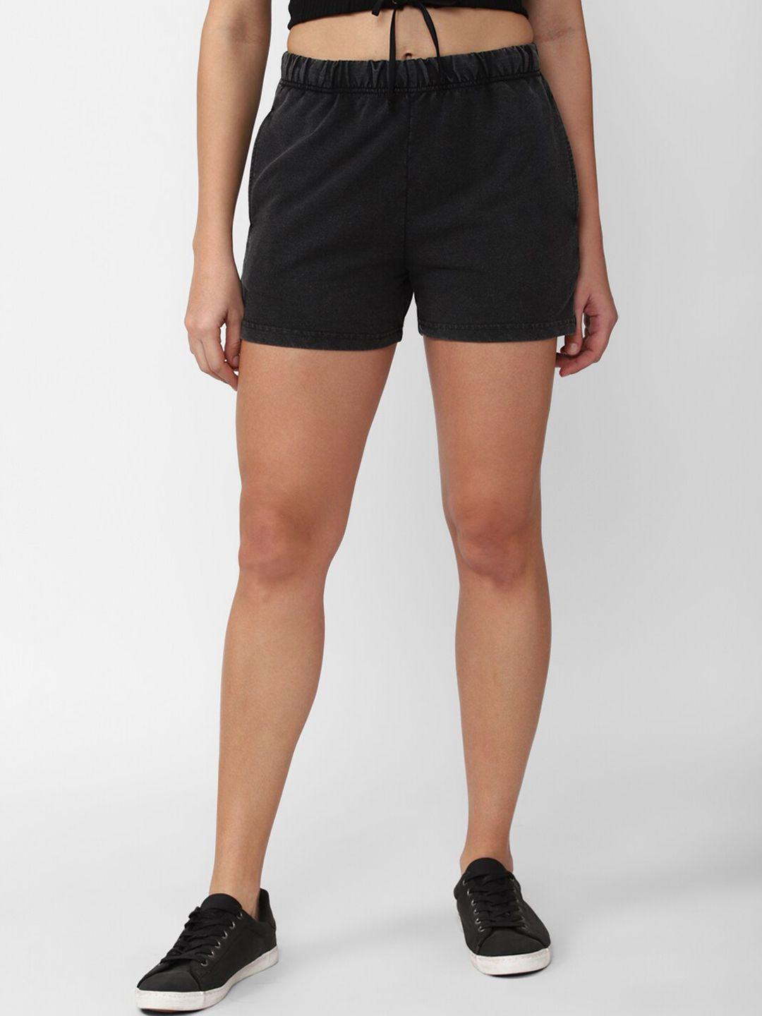 forever-21-women-black-solid-shorts