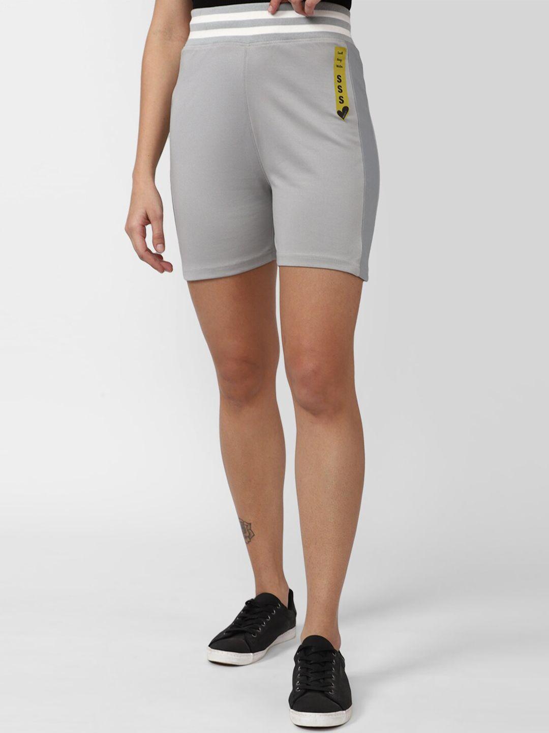 forever-21-women-grey-slim-fit-sports-shorts
