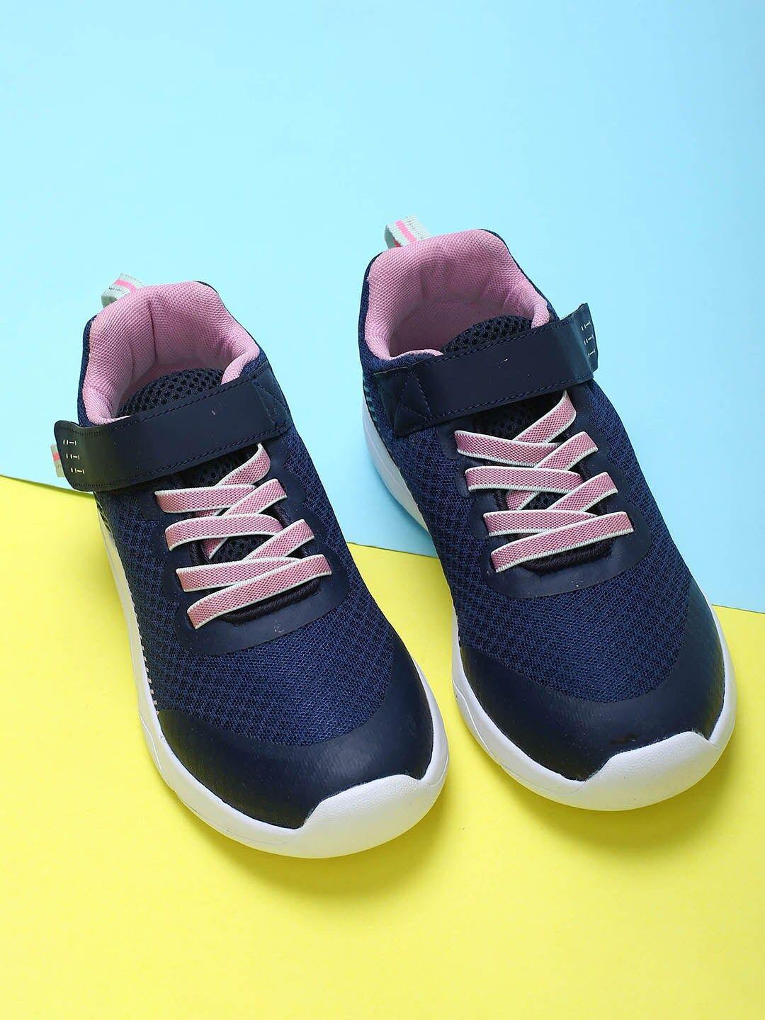 max Girls Navy Blue Running Non-Marking Shoes