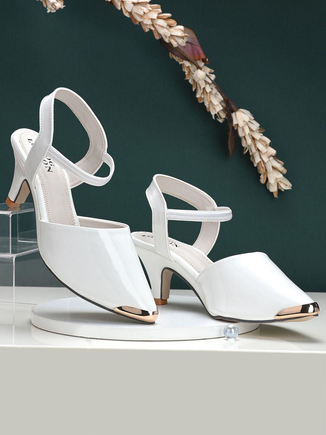CLOG LONDON White Stiletto Pumps with Buckles