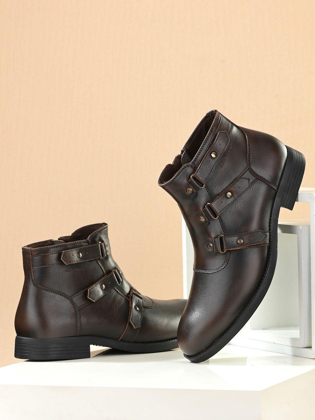 san-frissco-men-tan-solid-faux-leather-casual-boots