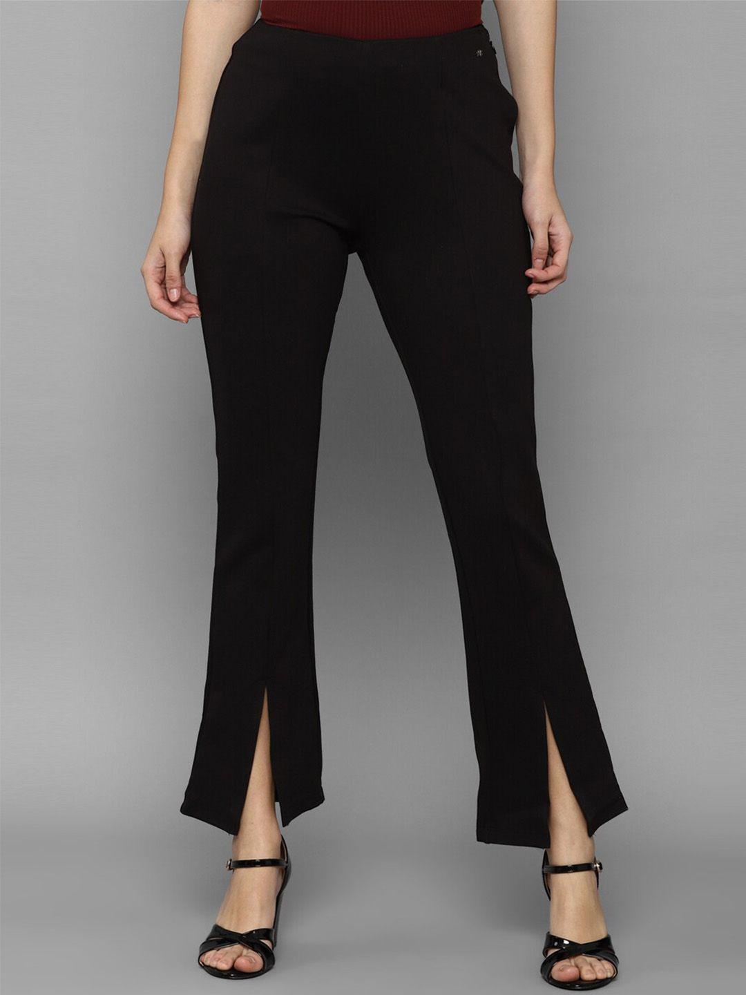 allen-solly-woman-women-black-solid-slit-trouser