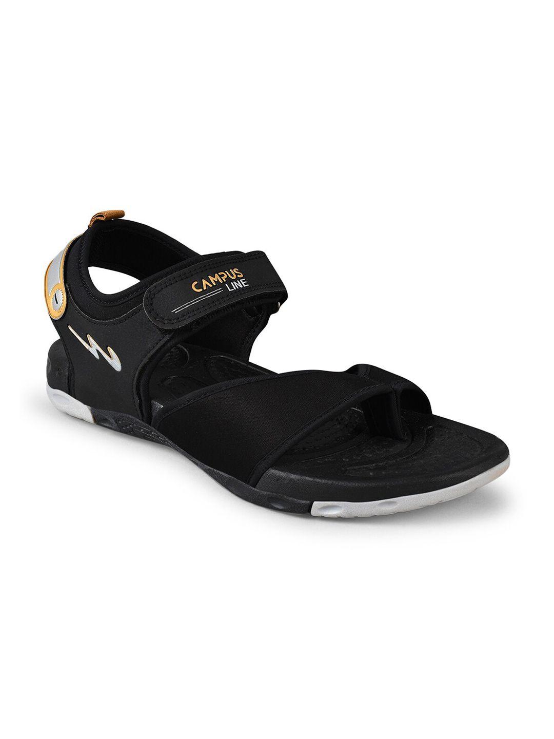 Campus Men Black Solid Sports Sandals