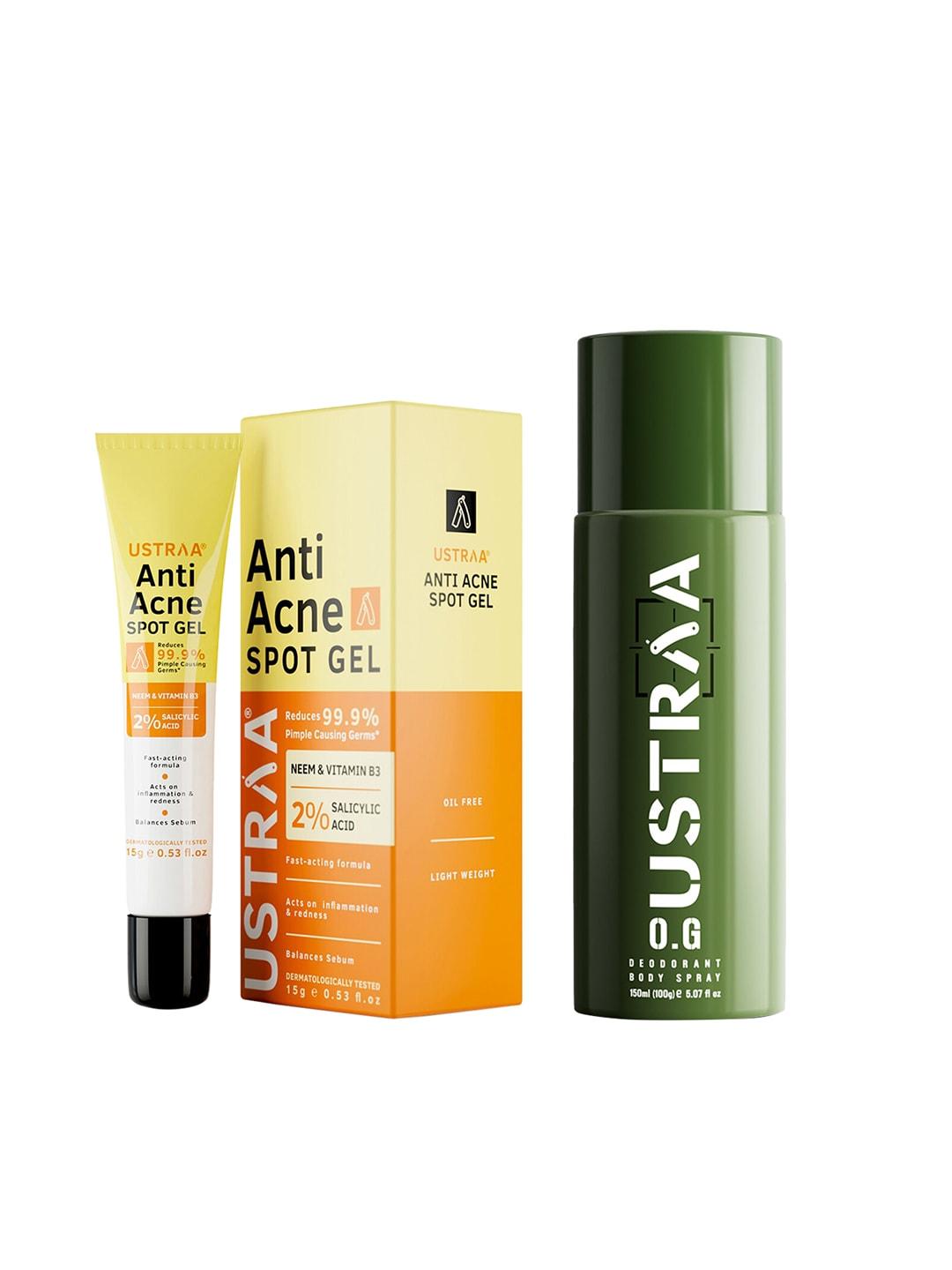 ustraa-men-set-of-o.g.-deodorant-body-spray-150-ml-+-oil-free-anti-acne-spot-gel-15-g
