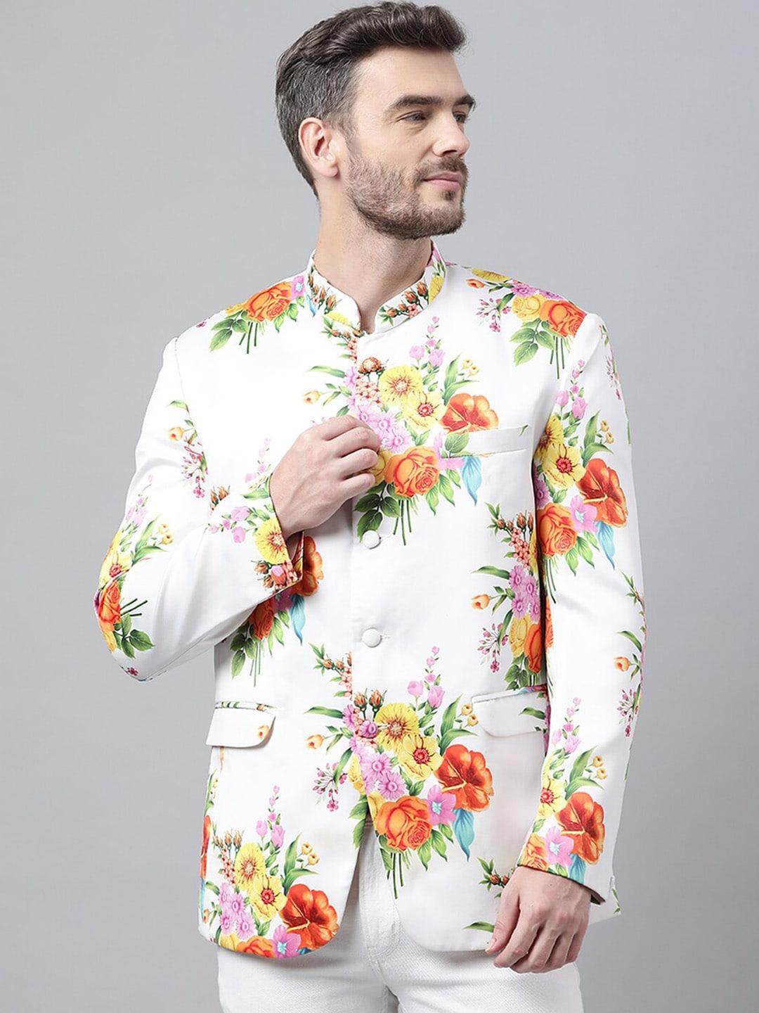 hangup-trend-men-white-&-orange-floral-printed-bandhgala-blazer