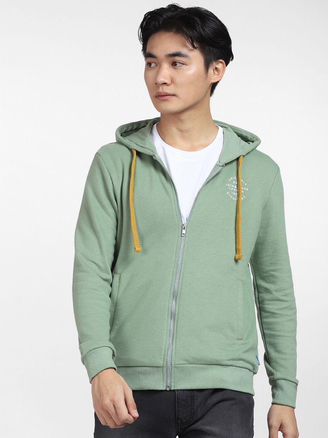 jack-&-jones-men-green-hooded-front-open-sweatshirt