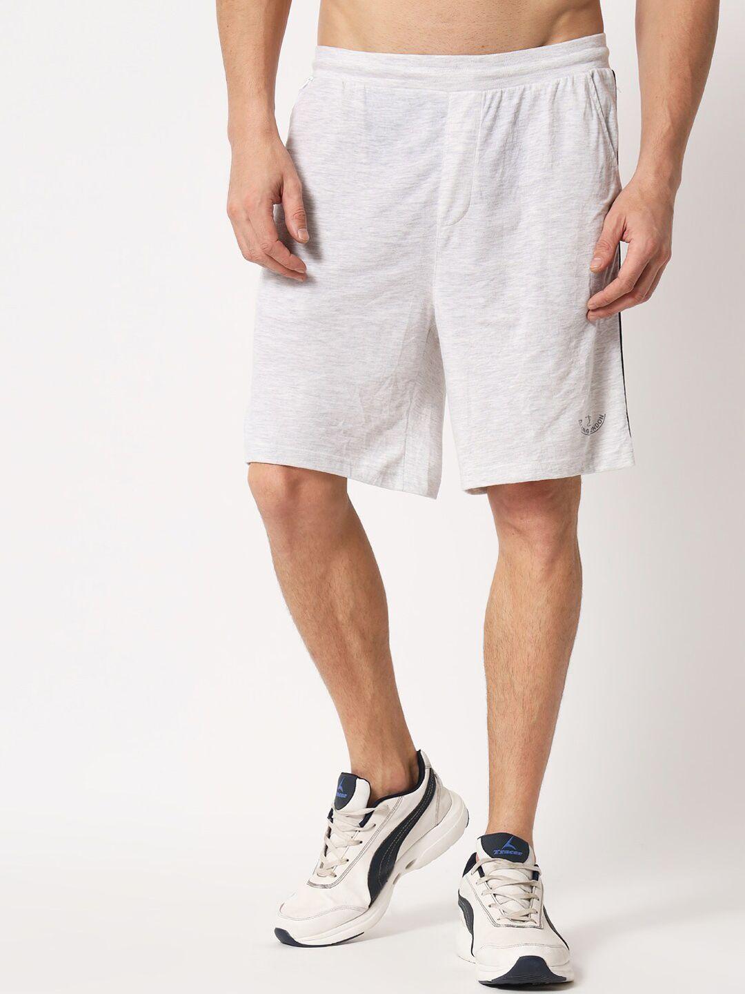 Aazing London Men White Solid Cotton Sports Shorts