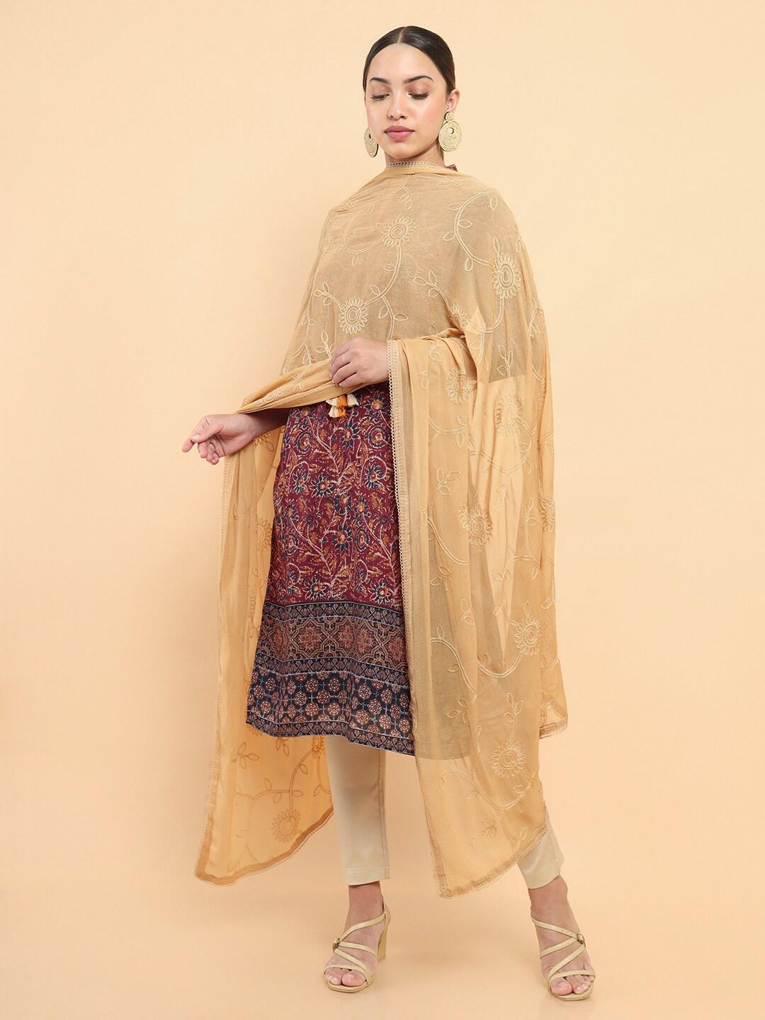 soch-yellow-embroidered-pure-cotton-dupatta
