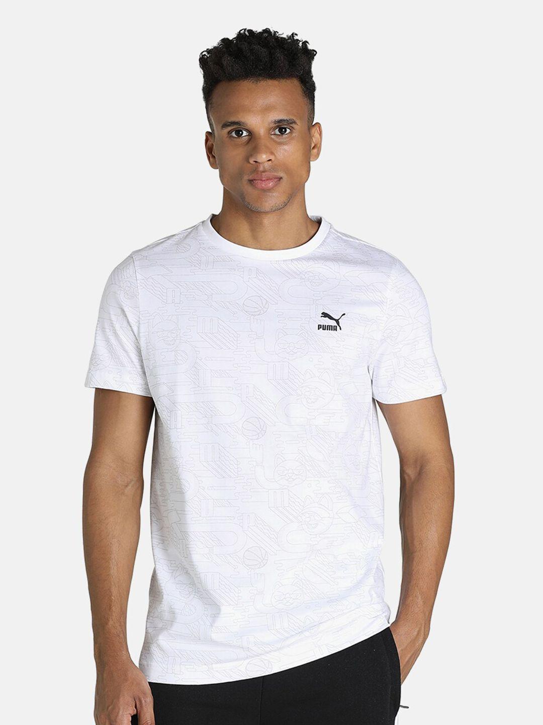 Puma Men White X 1Der KL Rahul Aop Outdoor Cotton T-Shirt