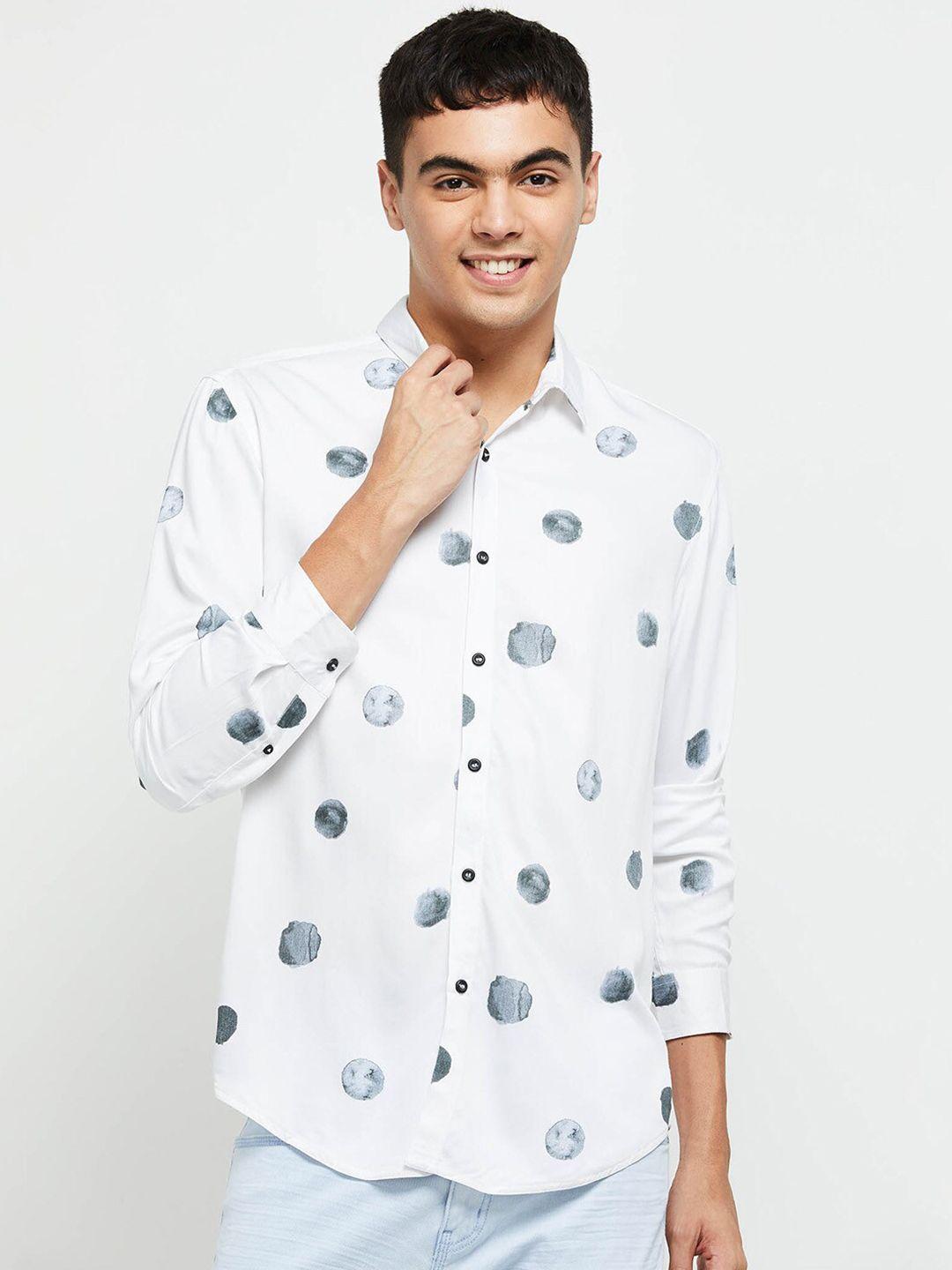 max-men-white-classic-printed-casual-shirt