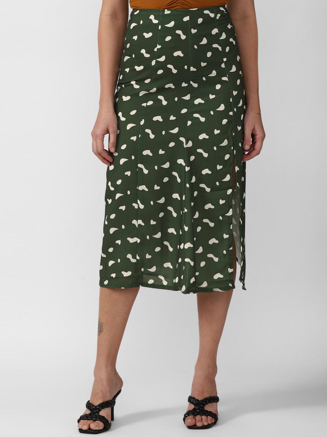 forever-21-women-green-printed-pure-cotton-a-line-skirts